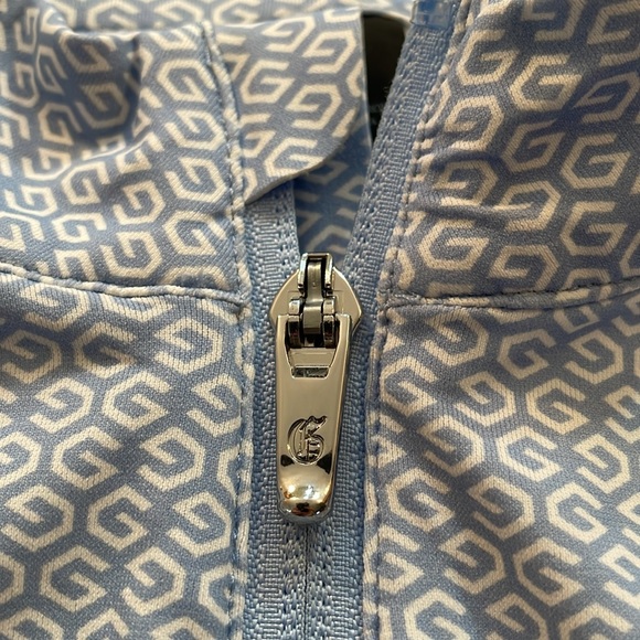 Greyson Women’s Halley Sleeveless Quarter-Zip Size XS in Sky Blue & White Print - Picture 2 of 6